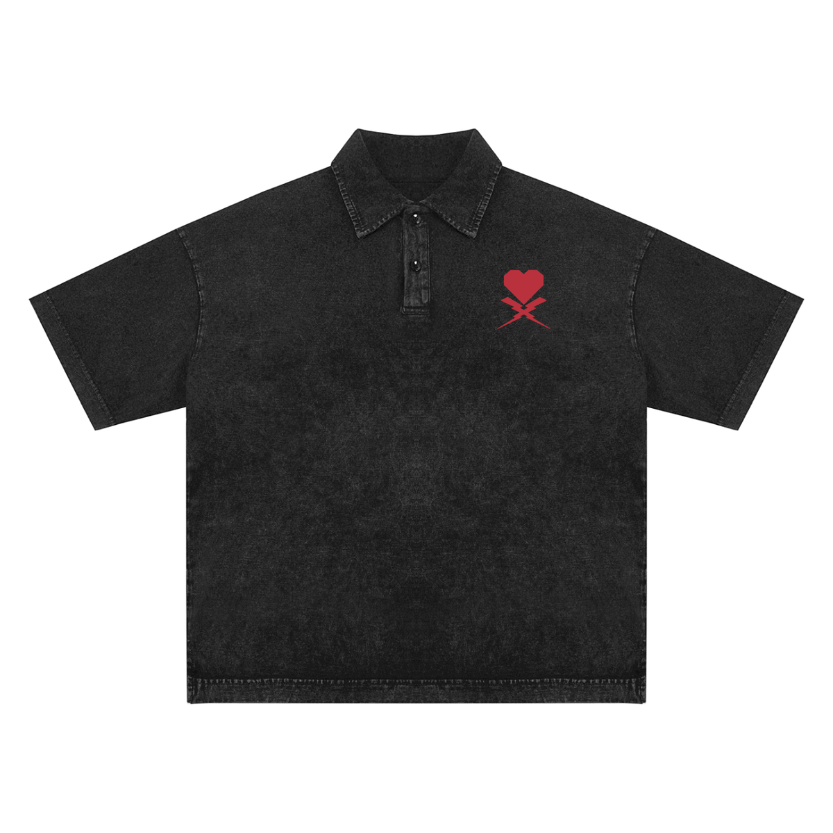 Heavyweight Snow-Washed Polo T-Shirt