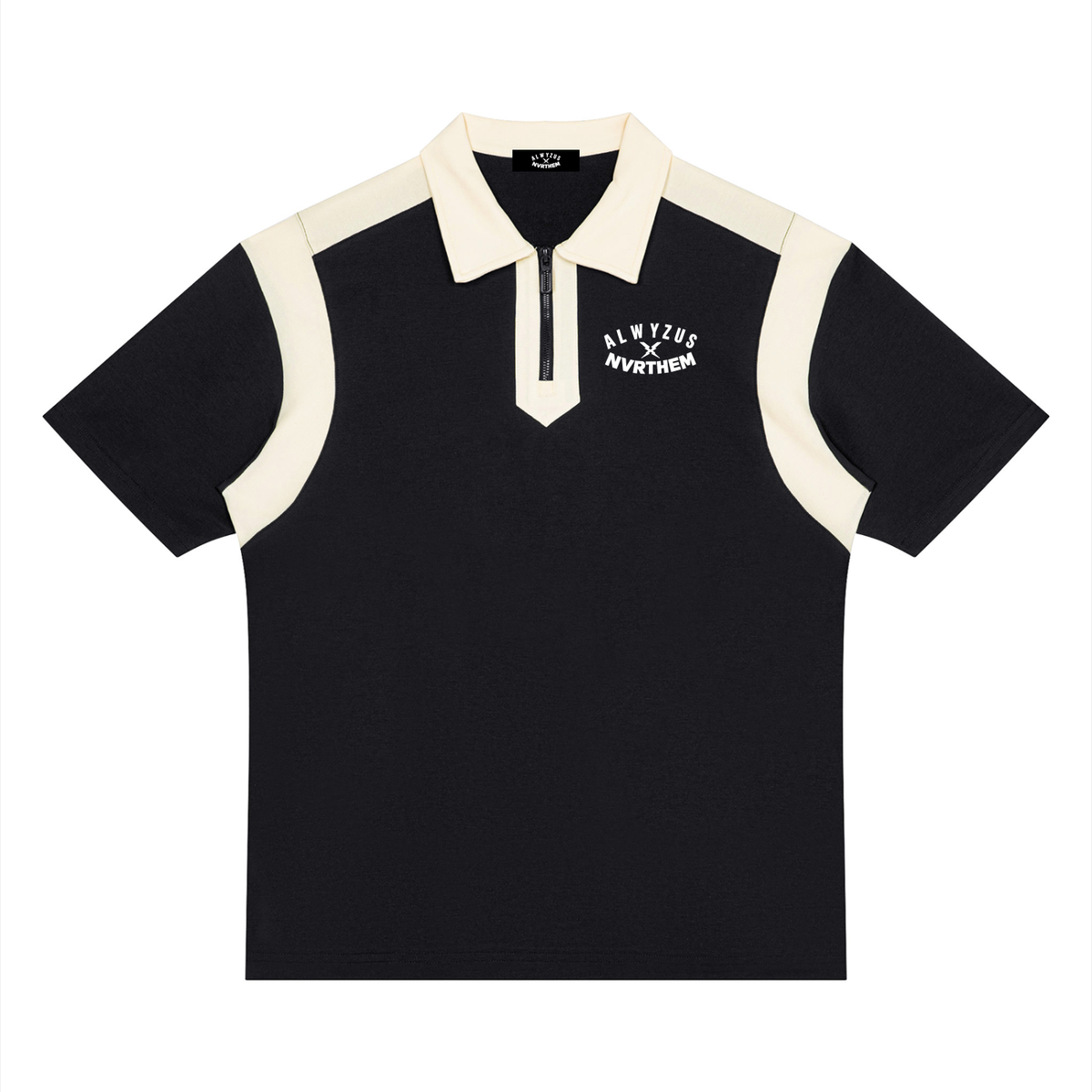 Alwyz Polished Quarter Zip Polo | Onyx/Apricot